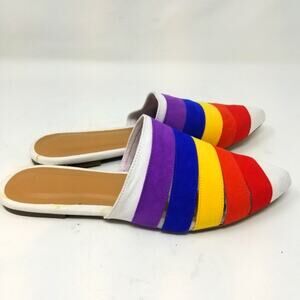 Bamboo NEW Colorful Slip On Mules Multicolor Comfortable Women's Size 8 1\2